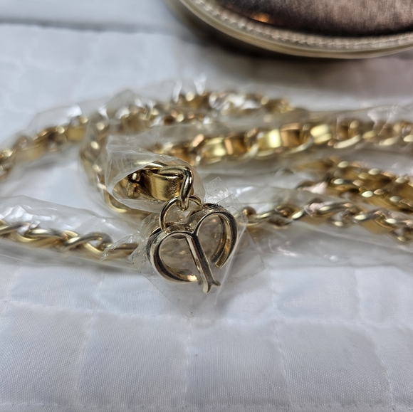 Cle De Peau Silver And Gold Metallic Mini Crossbody Bag With Chain Strap NEW - Picture 7 of 16